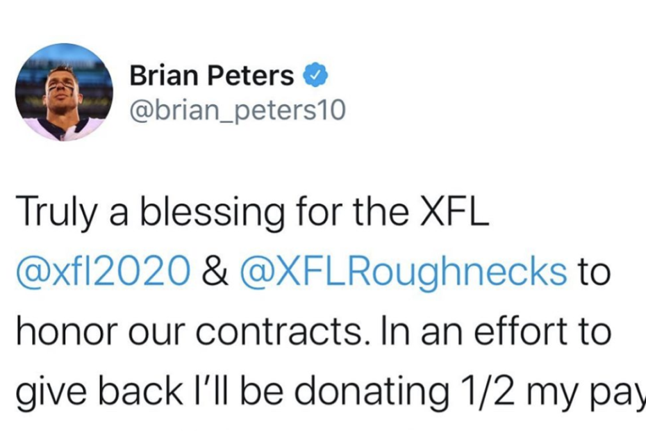 XFL Does the Right Thing and Honors Players Contracts, Despite Season Being Cut Short, Now One Player Is Donating Half of It – The XFL, along with every other professional sports league in the United States, came to a screeching halt, ending their inaugural 2020 season to reduce the spread of COVID-19.