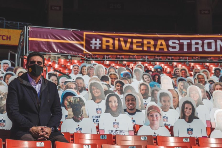 Washington Football Coach Ron Rivera Surprised With Hundreds of Cardboard Cutouts Supporting Him
