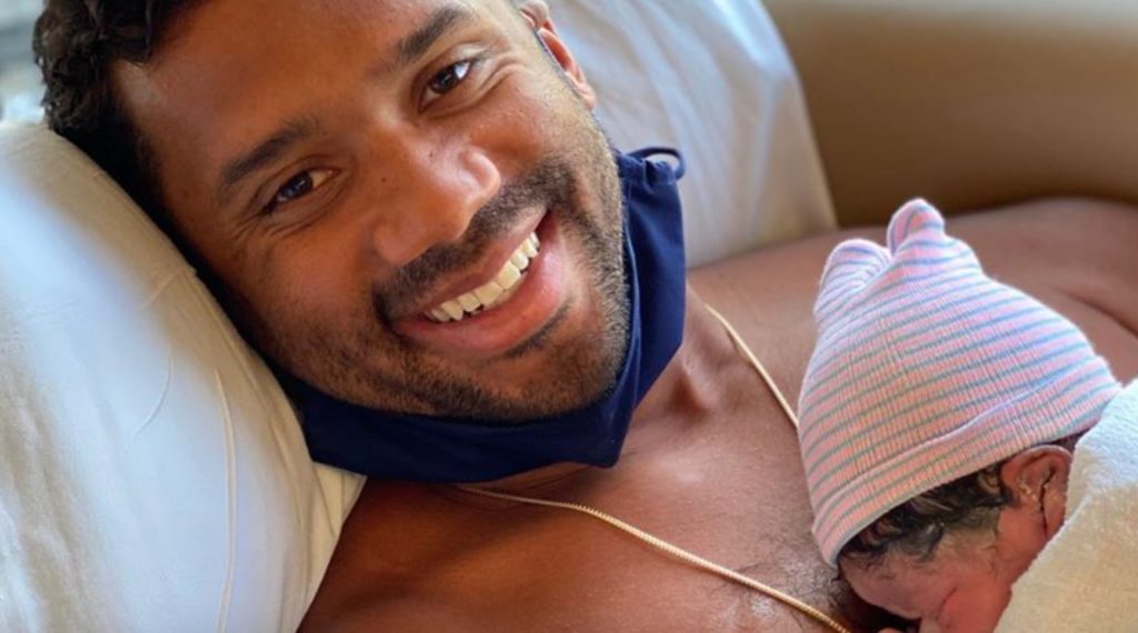Russell Wilson Celebrates Being Inducted into Madden's 99 Club With Son Win