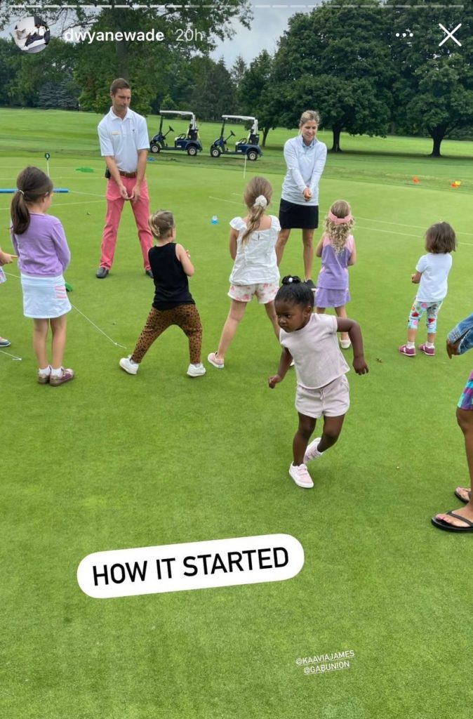 Dwyane Wade Took His 3-Year-Old Daughter Kaavia to Golf Class and Her Reaction Is Priceless