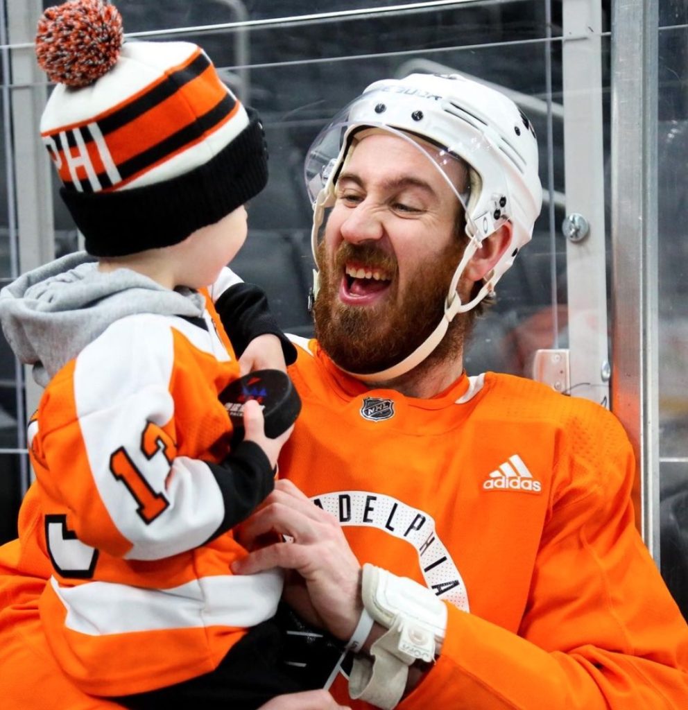 Late Jimmy Hayes' Son Adorably Cheers on Uncle Kev at Flyers Game 