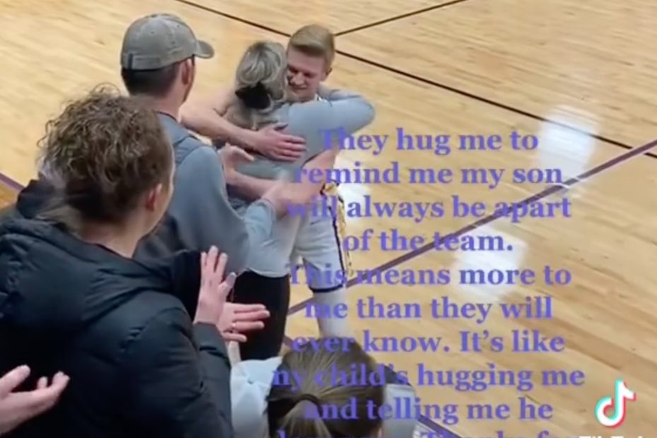 Mother Receives Hugs From Basketball Team After Her Son Died Suddenly
