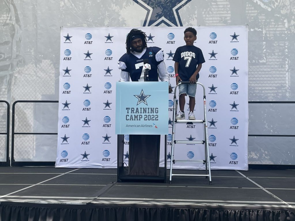 Trevon Diggs' 5-Year-Old Son Sends Adorable Message to Media – When Cowboys cornerback Trevon Diggs let his 5-year-old son Aiden make an appearance during training camp, fans were enamored when the little boy whipped out an adorable speech.