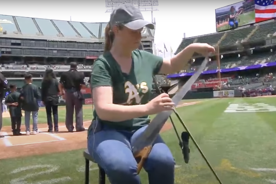Caroline McCaskey Performs Incredibly Unique Rendition of National Anthem During 2022 MLB Season